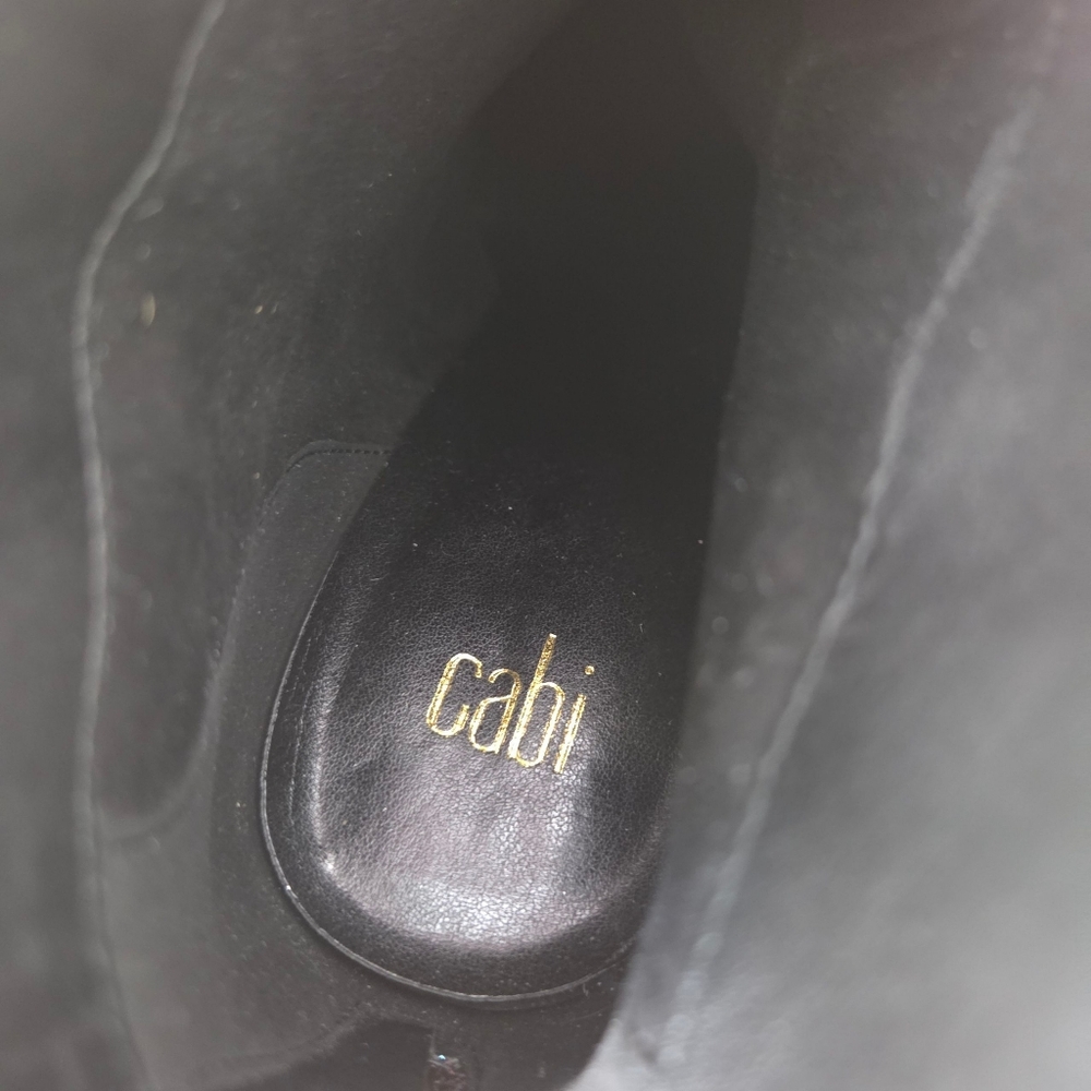 Cabi Bisset Leather Boots NEW High Block Heel Ankle Booties Womens 10 Mod Black - Picture 9 of 11